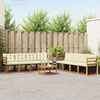 vidaXL Set de canapele de exterior cu pernă 9 pcs Natural și Crem