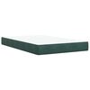 vidaXL Pat box spring cu saltea, verde &icirc;nchis, 120x190 cm, catifea