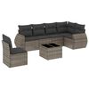 vidaXL Set canapele de grădină, 7 piese, cu perne, gri, poliratan