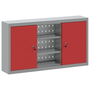 vidaXL Dulap pentru unelte cu raft Roșu și gri 100 x 20 x 55 cm