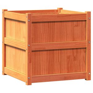 vidaXL Jardinieră de grădină, maro ceruit, 60x60x60 cm, lemn masiv pin