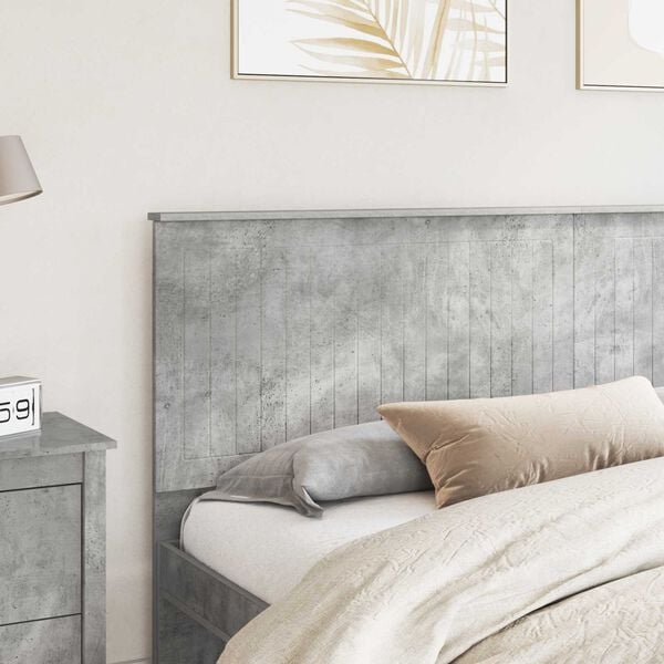 vidaXL Tăblie cap cu headboard Gri din beton 200 cm Lemn compozit