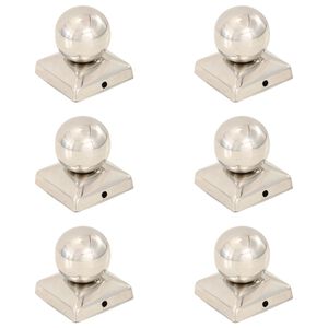 vidaXL Capace st&acirc;lpi tip glob, 6 buc., 71 x 71 mm, oțel inoxidabil