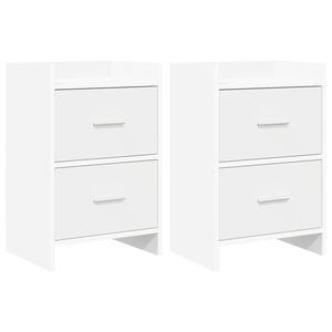 vidaXL Mese de noptieră 2 pcs Alb 40 x 30 x 60 cm Lemn prelucrat