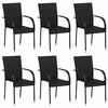 vidaXL Scaune de exterior stivuibile, 6 buc., negru, poliratan