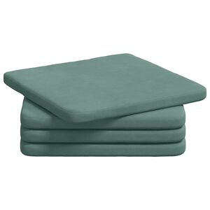 vidaXL Perne de Șezut 4 pcs Verde Mării 40 x 40 x 3 cm Catifea