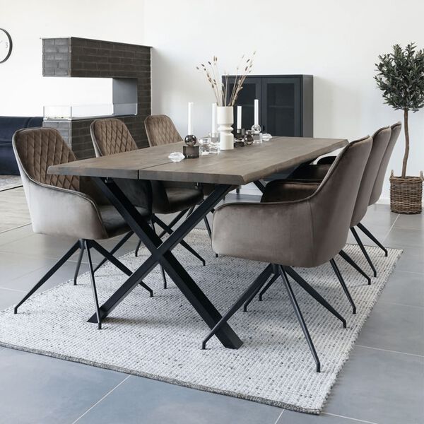 House Nordic Scaun de sufragerie &bdquo;Ava&rdquo; cu pivot, maro ciupercă