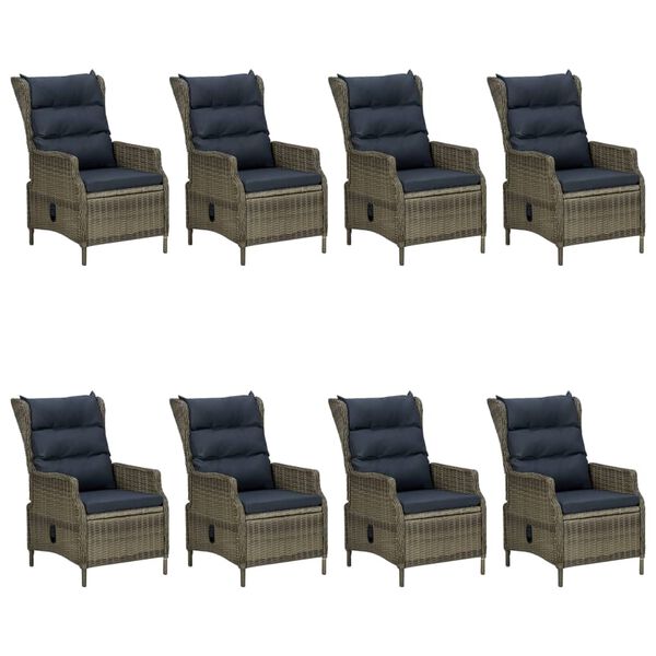 vidaXL Set mobilier de grădină, 9 piese, maro