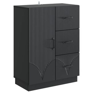 vidaXL Bufet cu sertar Negru 66 x 34,5 x 87 cm Lemn prelucrat