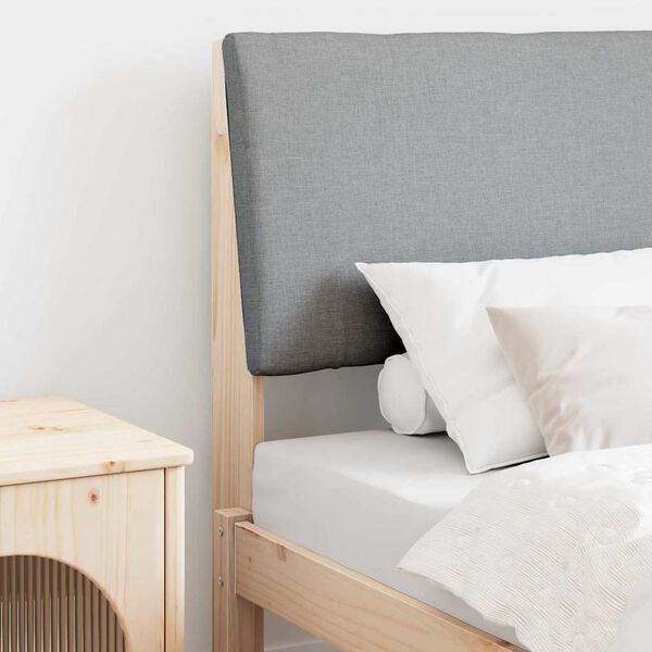 vidaXL Tăblie tapițată Gri deschis 75 cm Lemn de pin masiv