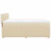 vidaXL Pat box spring cu saltea, crem, 140x200 cm, textil