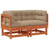 vidaXL 2 buc. Sofa de colț pentru grădină Lemn masiv de pin Maro Ceară