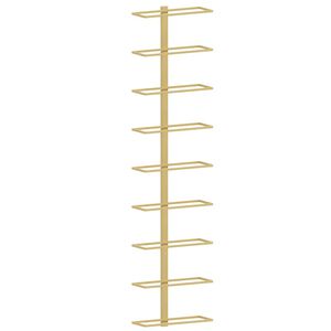 vidaXL Suport sticle de vin, de perete, 9 sticle, auriu, fier