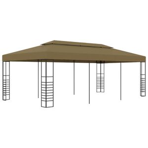 vidaXL Pavilion de grădină, gri taupe, 6 x 3 x 2,7 m, 180 g/m&sup2;