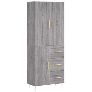 vidaXL Dulap &icirc;nalt, gri sonoma, 69,5x34x180 cm, lemn compozit