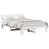 vidaXL Cadru de pat cu headboard Alb 120 x 200 cm Lemn de pin masiv