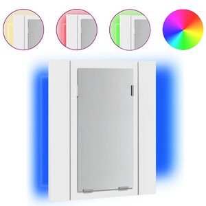 vidaXL Dulap de baie cu oglindă & LED, alb, 40x12x45 cm, acril