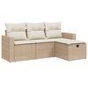 vidaXL Set canapele de grădină, 4 piese, cu perne, bej, poliratan