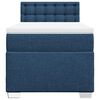vidaXL Pat box spring cu saltea, albastru, 90x190 cm, textil