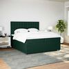 vidaXL Pat box spring cu saltea, verde &icirc;nchis, 200x200 cm, catifea