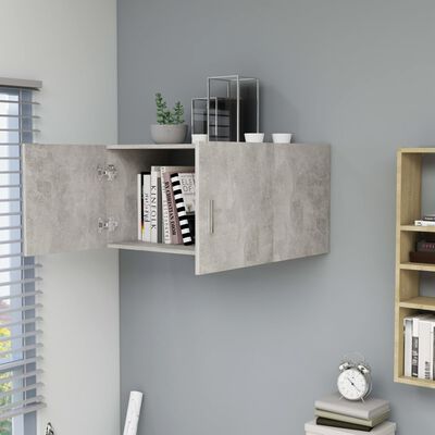 vidaXL Dulap montat pe perete, gri beton, 80 x 39 x 40 cm, PAL