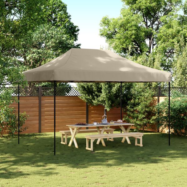 vidaXL Cort de petrecere pliabil Pop-Up, taupe, 410x279x315 cm