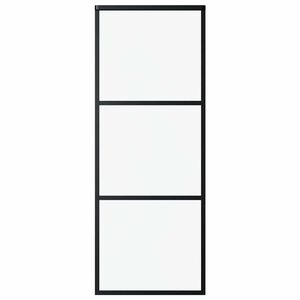 vidaXL Ușă glisantă cu 3 panouri, negru, 76x205 cm, sticlă ESG și aluminiu