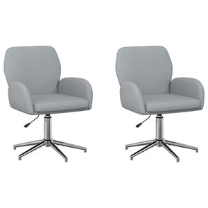 vidaXL Scaune birou cu rotire 2 buc. 54 x 58 x 90 cm Gri deschis