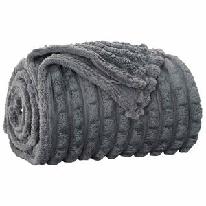 vidaXL Pătura de aruncat Gri &icirc;nchis 270 x 240 cm 1.66 kg Molton