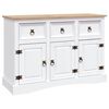 vidaXL Servantă alb 132x43x78 cm lemn masiv pin mexican gama Corona
