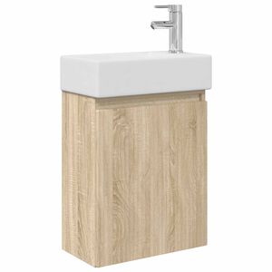 vidaXL Unitate de baie cu robinet Stejar Sonoma 45,5 x 22,5 x 84 cm