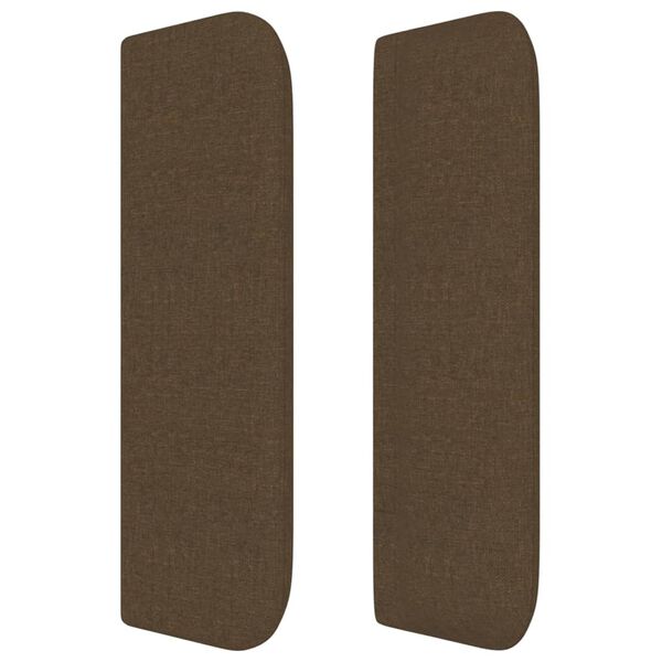 vidaXL Tăblie de pat cu aripioare maro &icirc;nchis 203x16x78/88 cm textil