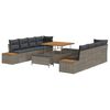 vidaXL Set de canapele pentru grădină cu pernă 11 pcs Gri