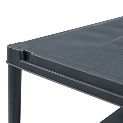 vidaXL Raft de depozitare, negru, 60 x 30 x 180 cm, plastic, 125 kg