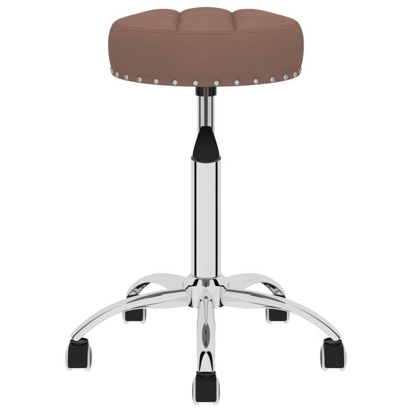 vidaXL Scaune de bucătărie pivotante, 4 buc., maro, material textil