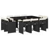 vidaXL Set mobilier de exterior cu perne, 11 piese, negru, poliratan
