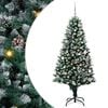 vidaXL Brad de Crăciun artificial Verde 150 cm PVC și Oțel și Plastic