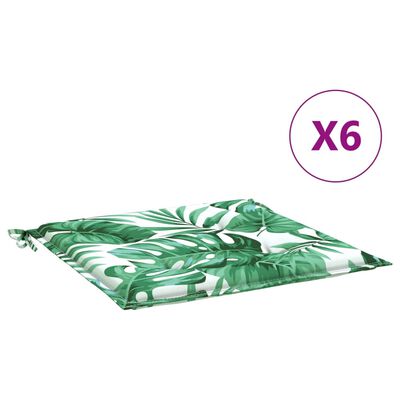 vidaXL Perne de scaun, model frunze, 6 buc., 50x50x3 cm, textil