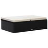 vidaXL Set mobilier de grădină cu perne, 2 piese, negru, poliratan