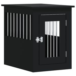 vidaXL Mobilier tip ladă pentru c&acirc;ini negru 45x62x59 cm lemn prelucrat