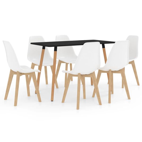 vidaXL Set de mobilier de bucătărie, 7 piese, alb