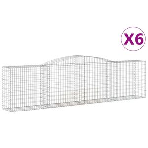 vidaXL Coșuri gabion arcuite 6 buc, 400x50x100/120 cm fier galvanizat