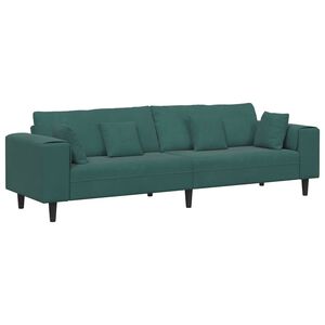 vidaXL Canapea cu pernă Verde &icirc;nchis 250 x 77 x 76 cm Catifea