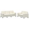 vidaXL Set de canapele cu perne, 2 piese, crem, catifea