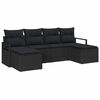 vidaXL Set de canapea 6 buc. Negru poliratan