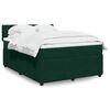 vidaXL Pat box spring cu saltea, verde &icirc;nchis, 140x190 cm, catifea