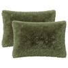 vidaXL Pernă cu pernă HEERLEN 2 buc. Verde Fleece PV