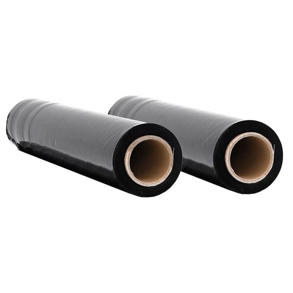vidaXL Film extensibil 2 buc Negru 17 μm 50 cm x 150 m