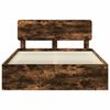 vidaXL Cadru de pat Stejar fumuriu 140 x 190 cm Lemn de pin masiv