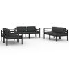 vidaXL Set mobilier de grădină cu perne, 6 piese, antracit, aluminiu